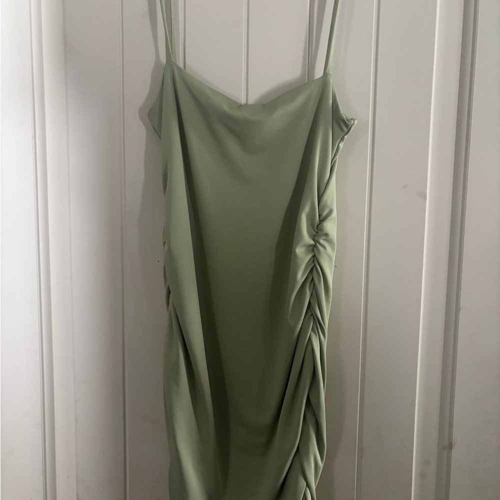 Elegant Green Ruched Dress